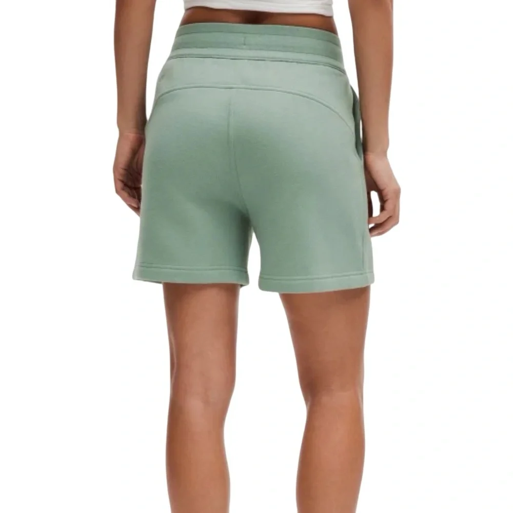 Lululemon Athletica Scuba High Rise Sage Green Athletic Drawstring Waist Shorts